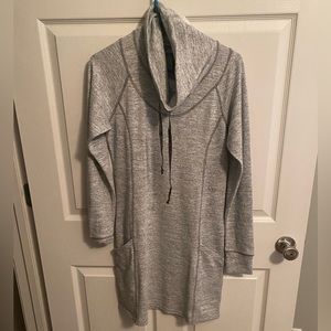 KUHL sweater dress, cow neck, size Medium, grey